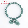 Natural a Cargo Jade Blue Water Lucky Cat Safety Buckle Bracelet Hand Woven Hand Rope Ice Jade Stone Women's Gift