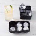 Silicone Rectangular Ice Cube Tray Set 2 Square Ball Shape Mold Black Custom Logo Opp Bag Sustainable Ice Cream Makers