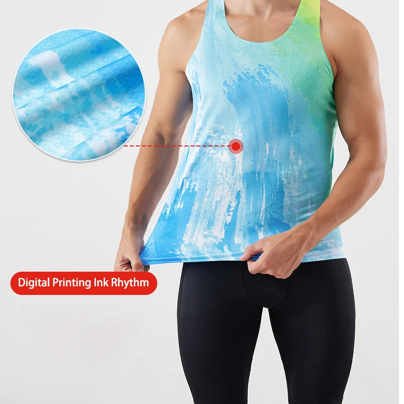 Men's Casual Workout Tank Top Quick Dry Breathable Fitness Vest Sleeveless Knitted Polyester for Running Training Gym