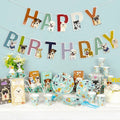 Pet Birthday Party Supplies Tableware Set Pet Dog Kids Themed Disposable Paper Plate Cup Napkin Dog Birthday Party Tableware Set