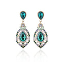 Women Drop Shape Gem Colorful Rhinestone Earrings  Alloy Diamond Exaggeration  Prom pink  Earrings