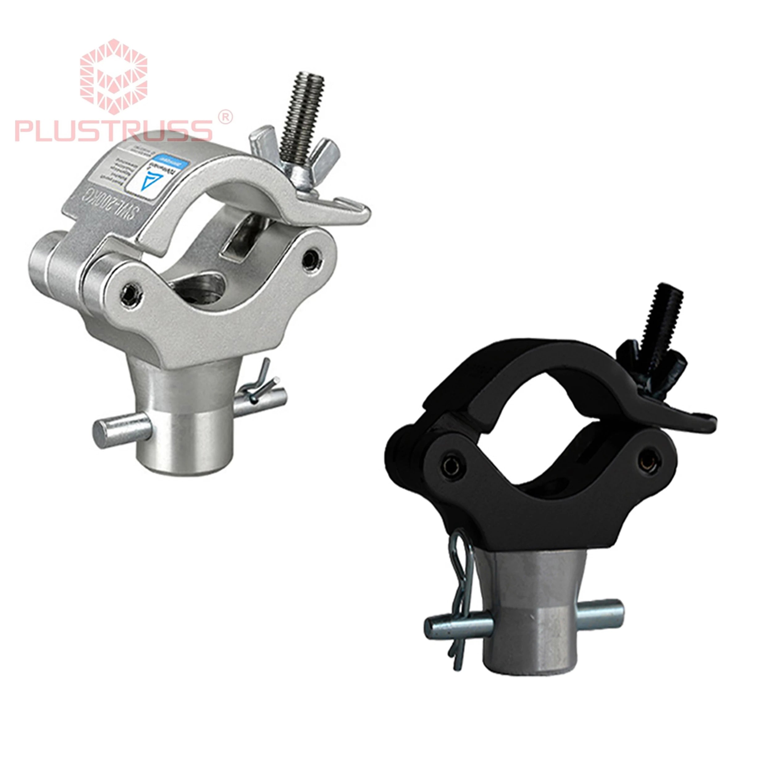 Tube 32-35mm Load 200kg Pipe Clamp Truss Hook Aluminum Stage Lighting Truss Clamp Hook JR Clamp H With Half Connector 3507E