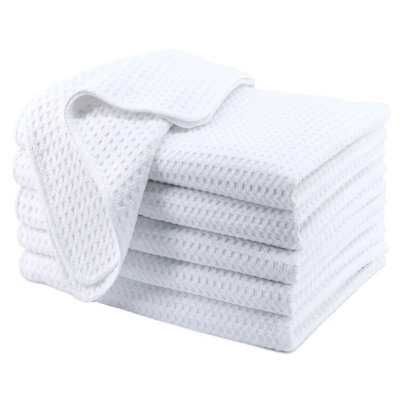 400GSM Sublimation 16*24 in Waffle Weave Hand Towel Customized Print 100% Polyester White Tea Towel Blank Kitchen Towels