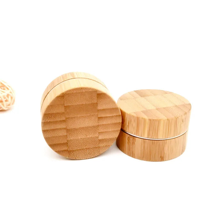 Wooden Bamboo Cream Jar 15g 30g for Cosmetic Lip Balm Container Biodegradable Packaging Empty Aluminum with Bamboo Personal Care