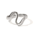 J&D Fashion Daily Simple Minimalist Stainless Steel Opening Ring Gift Irregular Curved Rings for Women