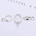 Popular Universal 925 Sterling Silver Jewelry Findings Clip Oval Lock With Big Bottom Loop Bracelet Clasp With Large Ring