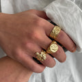 3Pcs/Set Designer Metal Irregular Wrinkle Open Rings for Men Trendy Male Stackable Finger Ring Fashion Jewelry Accessories Gifts