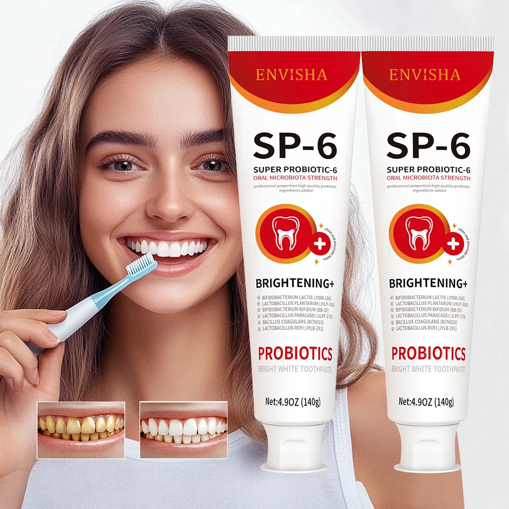 Hot Selling Organic Vegan Care Freshening Mouth Enhance Tooth Resistance Probiotic Mint Bright Whitening SP-6 Toothpaste