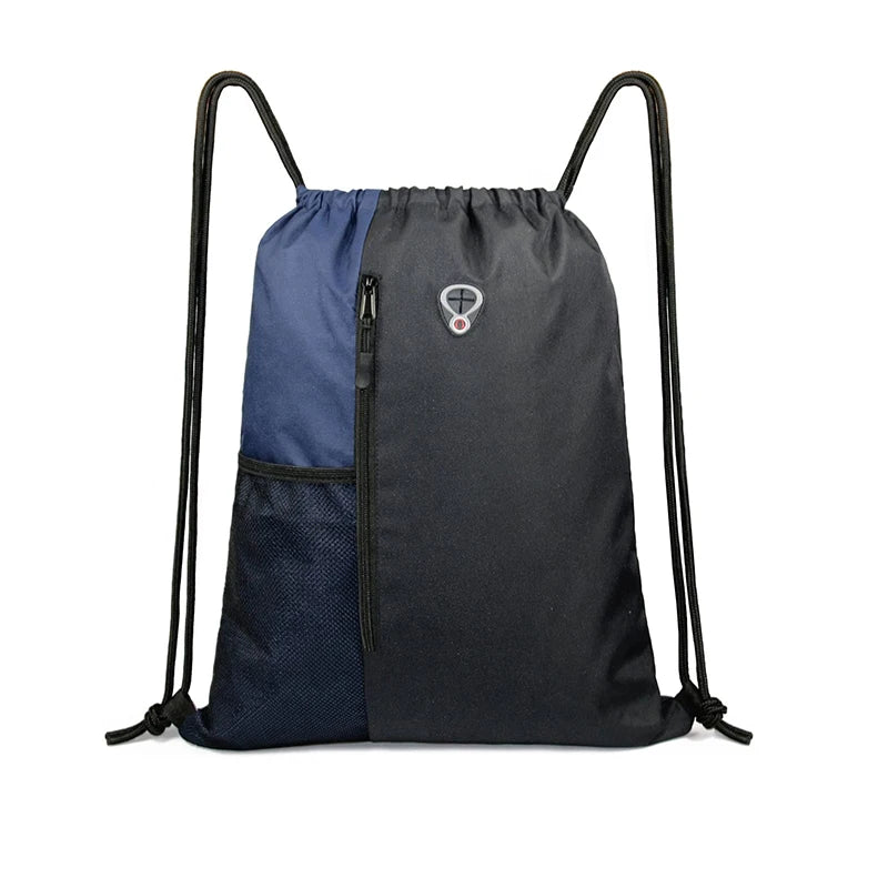 Sports Gym Luxury Softback Drawstring Backpack Portable Eco-Friendly Polyester Dot Pattern Water Bottle Mesh Pockets Women Men