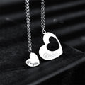 2PCS/PAIR Dainty Non Tarnish Stainless Steel Chain Heart Puzzle Mom Daughter Mothers Day Necklace Jewelry