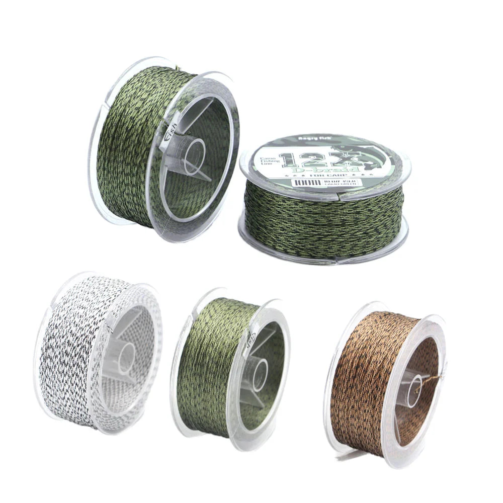 Selco 12 Strands Weave D-braid 100 Meters Camo Braided PE Fish Line Carp Fishing Line for Carp Fishing Braid Hook Line