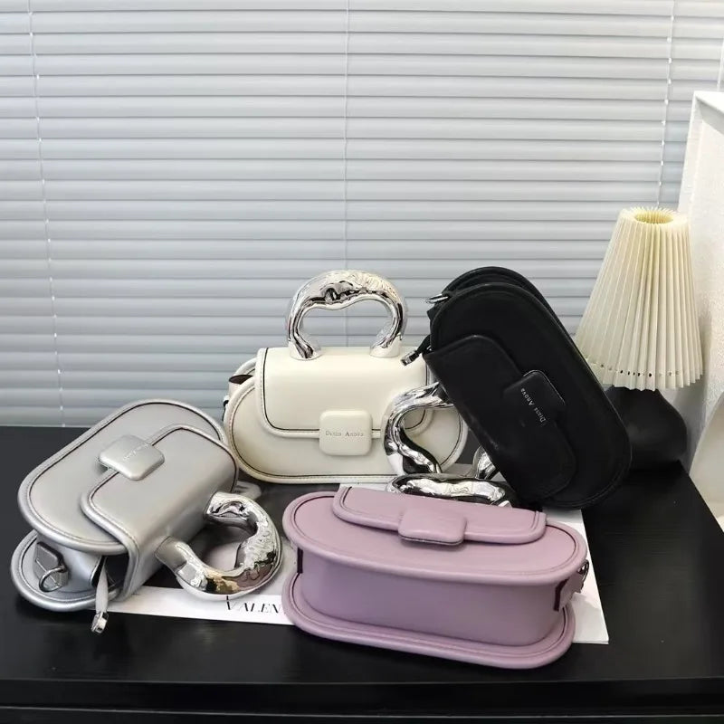 Fashion Cute Small Handbags for Women Hot Sell Purses with Button Design PU Material Removable Strap Waterproof