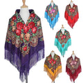 Wholesale 2023 Floral Printed Russian Pashmina Winter Square Scarf Shawl with Fringes