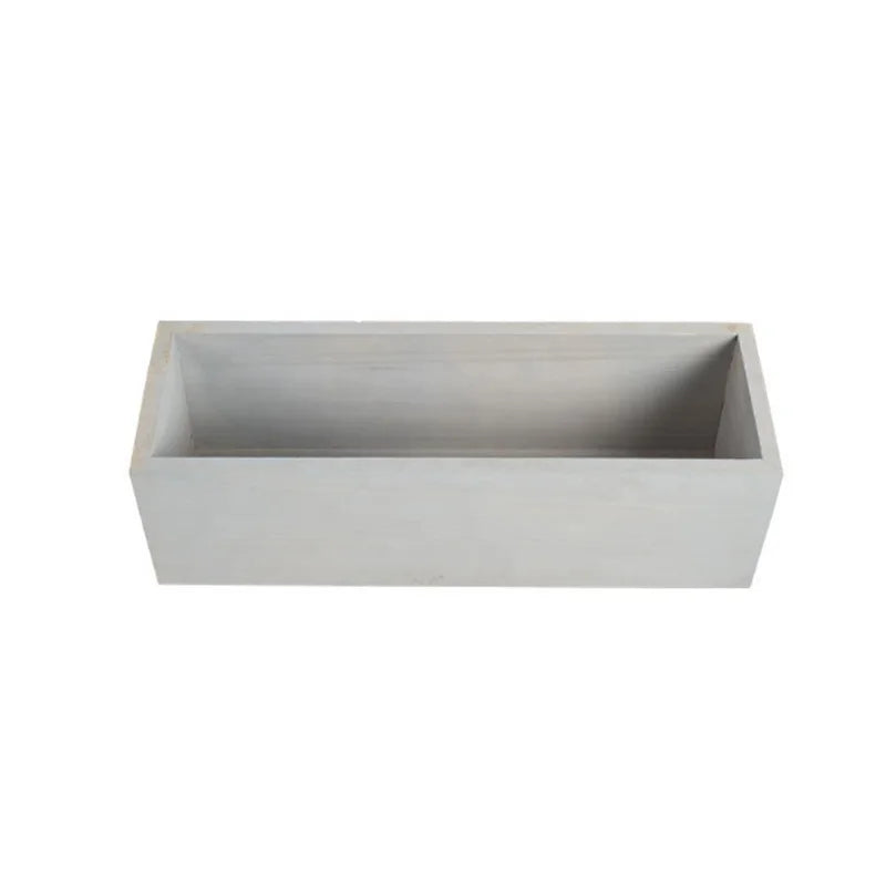 Vintage Gray Wooden Desktop Flower Box Small Rectangle Planter for Home or Office Multifunctional Jewelry Display Stand
