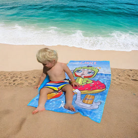 Cotton Rectangle Sports Design Beach Towel Custom Logo Printed for Home Use Customizable Printed Beach Towels