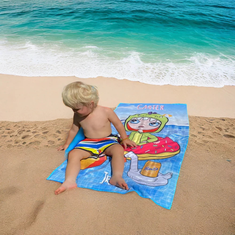 Cotton Rectangle Sports Design Beach Towel Custom Logo Printed for Home Use Customizable Printed Beach Towels