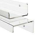 24" Clear High Transparency 5mm Thick Invisible Acrylic Floating Shelves 2-Piece Set for Vinyl LP Record Display