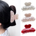 New Design French Handmade Rhinestone Hair Claws Personalized Valentine's Day Acetate Hair Claws Elegant Custom Hair Claw