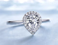 Custom Trendy Jewelry Fine Jewelry 925 Sterling Silver Pear Shape Zircon Rings for Women Engagement Wedding
