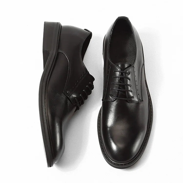 Hot Selling Men's Lace-Up Black Dress Shoe Wedding Groom Leather Shoes Manufacturer for Men