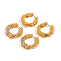 New Style Women's Fashion Jewelry Geometric Vintage Cubic Zirconia Hypoallergenic Stainless Steel 18K Gold Plated Hoop Party