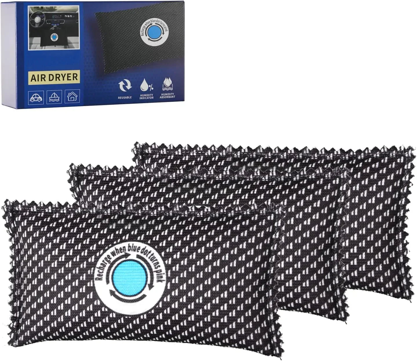 Rechargeable Desiccant Dehumidifier - Safe Moisture Absorber for Home Closets Gun Safes Basement Garage Cars