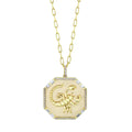 Milskye Modern Custom Fine Fashion Jewelry for Women 925 Silver 14k Gold Plated Diamond Zodiac Nameplate Scorpion Disk Necklace