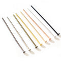 200pcs/Lot 16 20 25 30 35 40 45 50mm Flat Head Pins Gold/Silver Color/Rhodium Headpins for Jewelry Findings Making DIY Supplies