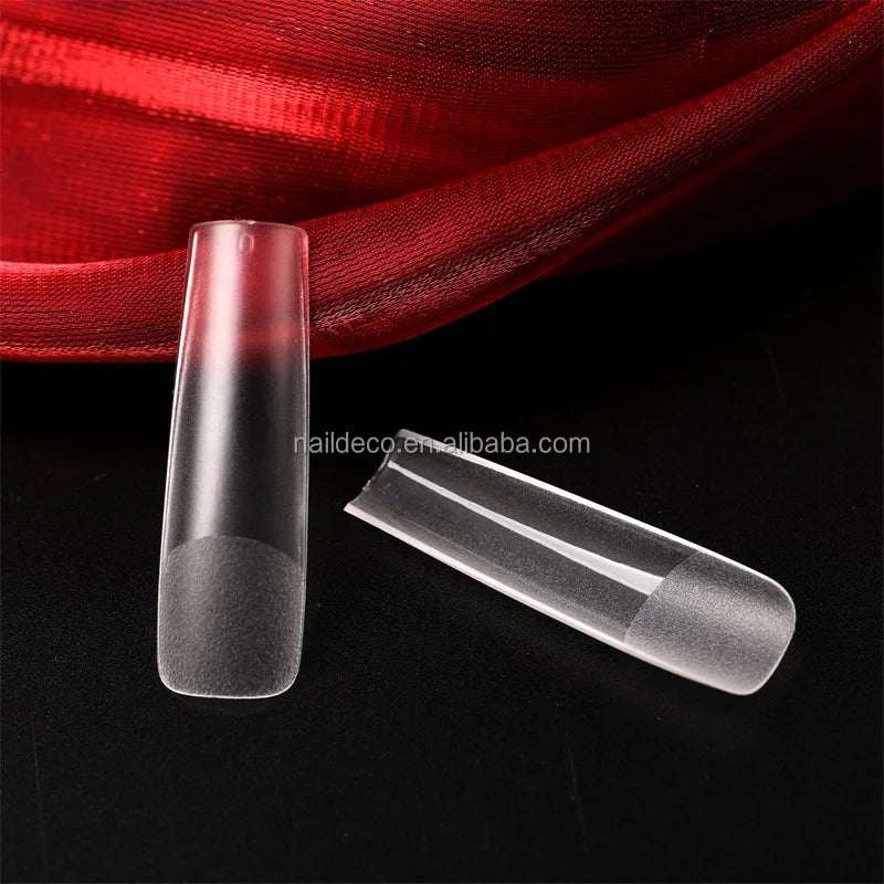 Nadeco Pre-sand Flat Square 2XL Long False Nail Tips Flexible Gel Fake Fingernail Extension 500PCS
