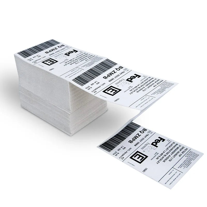 500pcs Waterproof Adhesive Thermal Paper Shipping Labels 4x6 Inches Custom Design Direct Thermal Roll