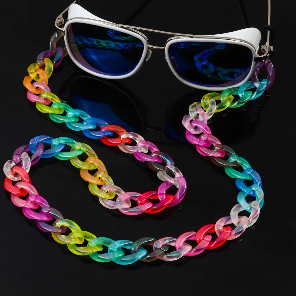 Wholesale 70CM Spot Colorful Merman Mixed Frosted Candy Textured Chain DIY Eyewear Accessory Fashion Jewelry Sunglasses Chain