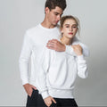 Customized Solid Color Pullover Lady Hoodies & Sweatshirt Casual Knitted Fabric for Autumn Winter Ground Neck Couple Hoodies