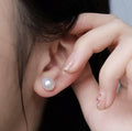 8-9mm Baroque Pearl Stud Earrings 925 Women's Silver Jewelry Resin Ear Clamp 8-9mm 925 Silver Jewelry Resin Ear Pearl Earring