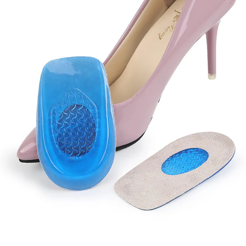 Shock Absorbing Elastic Comfortable Gel Heel Cups Foot Pain Relief Heel Cushion Inserts Durable Shoe Insoles for Women & Men