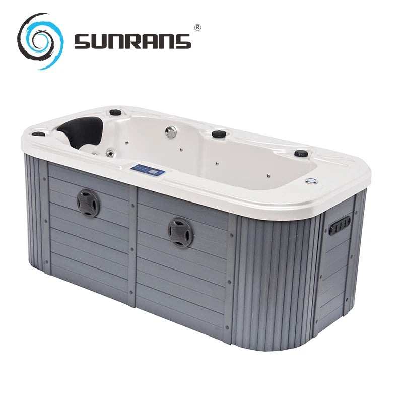 Sunrans Luxury Portable Indoor Hot Tub 0-Person Hydro Massage Whirlpool Balboa System Modern Freestanding Bathroom Use 660L