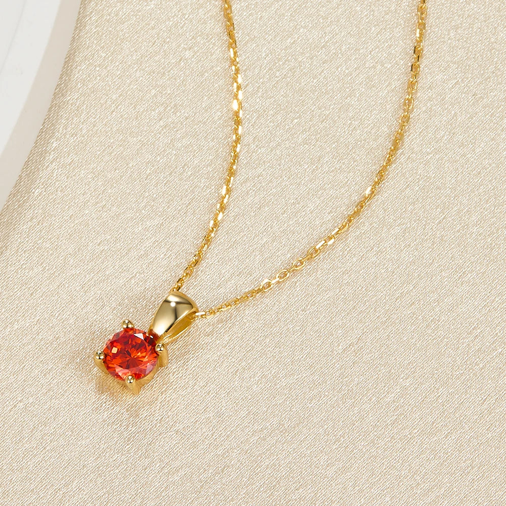 Trendy Luxury Zircon Gold-Plated Necklace 925 Sterling Silver Geometric Crystal Pendant Necklaces for Wedding and Gift Giving