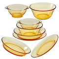 Amber Glass Cutlery Tableware Glass Plate Salad High Borosilicate Bowl Set Microwave Steamed Egg Plate
