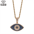 Mixed Color Evil Eyes Pendant Necklace Hip Hop Personality Brass Zircon Unisex Fashion Pendant Evil Eyes Charm