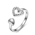 Wholesale Fashion Alloy Heart Charm Open Cuff Finger Ring Jewelry Women China Manufacturer Supplier