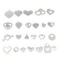 DIY 2023 Jewelry Accessories Stainless Steel Heart love Tag Charms Bracelet Necklace Tail Tag Small Heart Pendant with LOGO