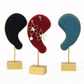 Fashion Earring Display Stand Multi-color Metal Microfiber Ear-shaped Earrings Jewelry Display Props