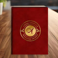 Custom A4 Gold Foil Luxury Velvet Folio Envelope Holder Marriage Certificate Red Carpet Winners Booklet File Folder With Pocket
