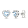 Pretty Earrings for Her Heart Cut Stud Earrings Blue Aquamarine Earrings 925 Sterling Silver Aquamarine Jewelry