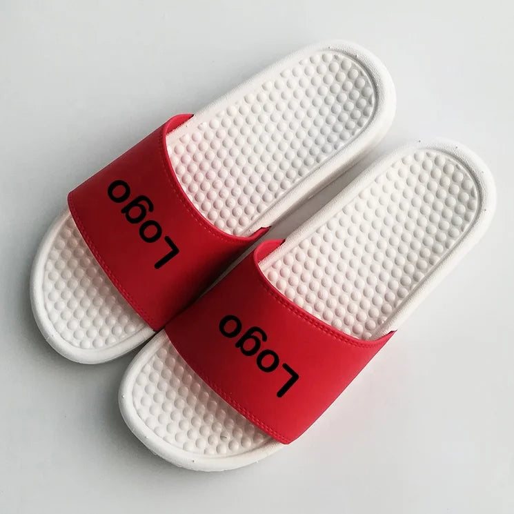 Unisex EVA Beach Sandals Fashionable Custom Printed Logo Pattern Indoors and Outdoors Cushioned Indoor Slippers