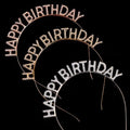 Happy Birthday Metal Headband With Silver Gold Letters Rhinestone Headbands for Women Girls Party Decoration Accessory  Hairband