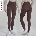 Wholesale Breathable Yoga Pants With Built-in Invisible Pockets Reflective Printed Training Fitness Leggings