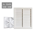 30-Inch Cyclone-Proof Hurricane Shutter in White & Black PVC Vertical Exhaust Fan Shutter for Poultry House Windows & Hotels