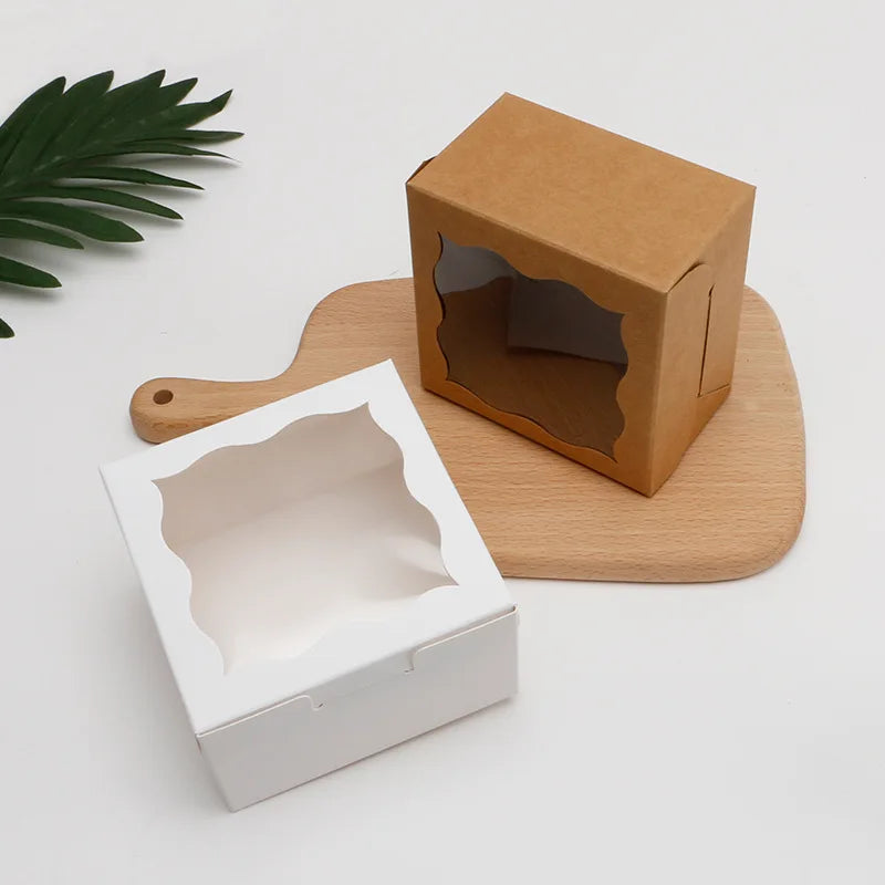 Becan Printed Scalloped Edge Frame High End Unboxing Experience in European Market Wholesale Network Kraft Paper Bakery Box