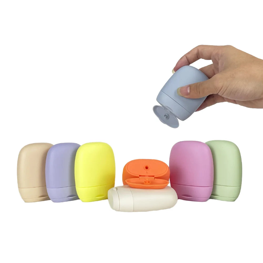 Custom 2oz 50ml 60ml PP Plastic Squeeze Bottle Flip Top Cap Matte Finish Empty for Skin Care Serum Cream Water Juice Pump