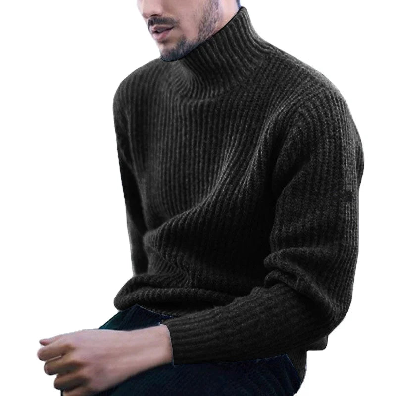 Pure Color High Collar Men's Fashionable Sweaters in Autumn and Winter of 2022 Support Wholesale&customization